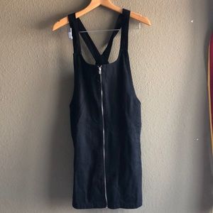 Black overall dress
